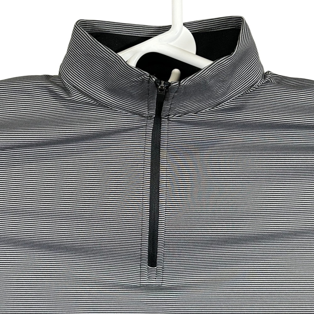 Ben Hogan Performance Mens Small Gray Striped‎ Quarter Zip Pullover Golf NEW